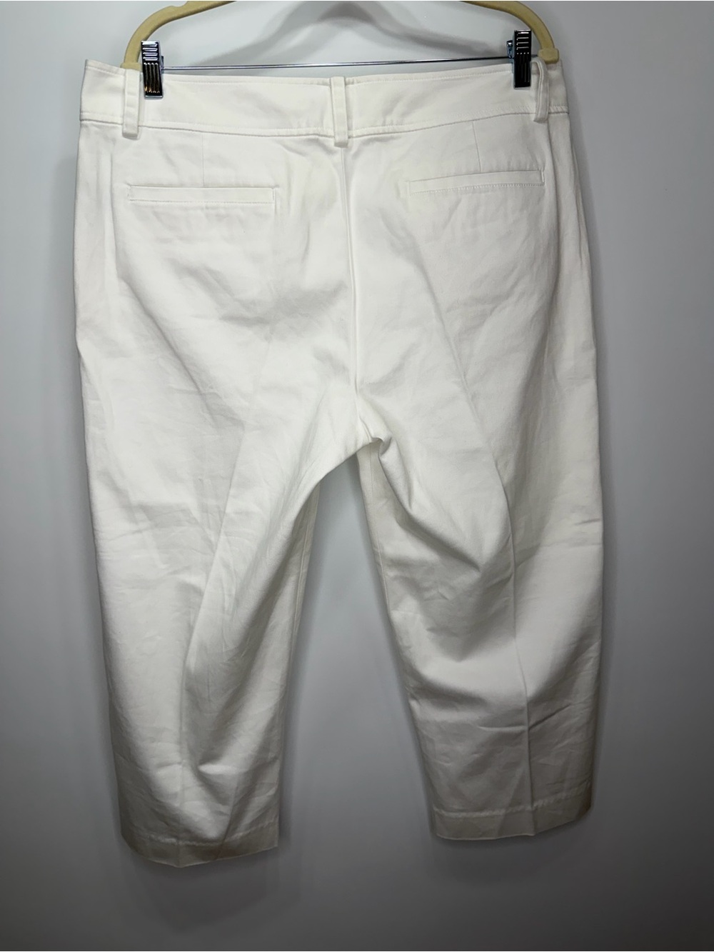 Chaps White Cotton Cropped Wide Leg Capri Pants Size 14 - Picture 7 of 9